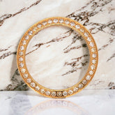 0.85 Ct PAVE Gold Plated Diamond Bezel FOR Rolex Ladies 26mm Datejust 69174 6917